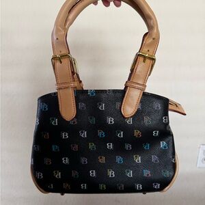 vintage Dooney & Bourke rainbow monogram satchel handbag